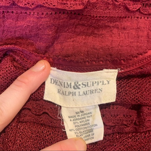 SOLD 💖 Katherine Pierce • Ralph Lauren Denim & Supply Red Long Sleeve Top M - Picture 9 of 10